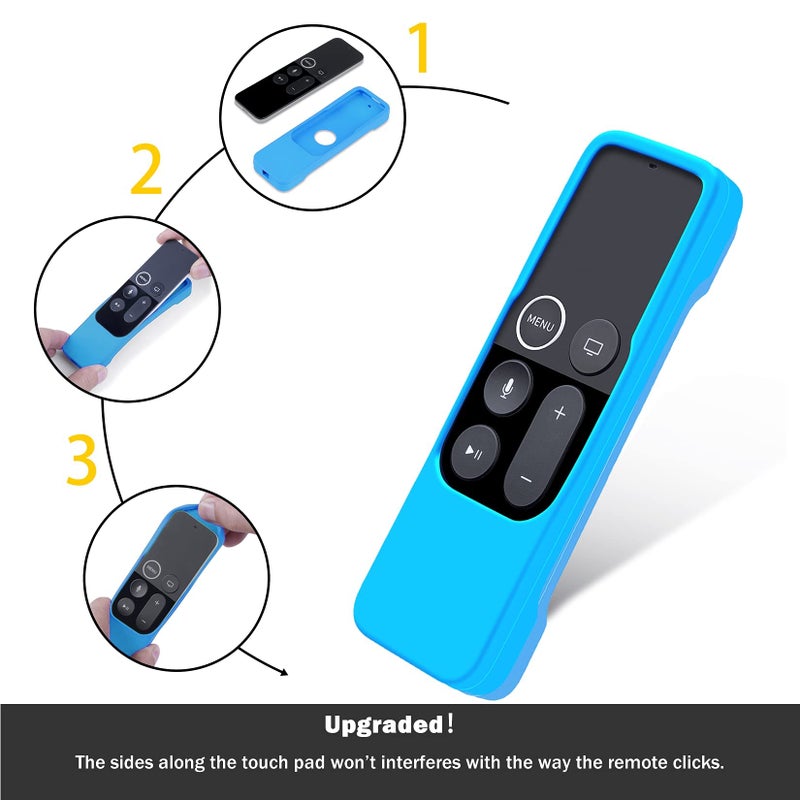 Lambcare Case Compatible with Apple TV 4K/ 4th Gen Remote Light Weight Anti-Slip Shock Proof Silicone Cover for Controller for Apple TV Siri Remote - Sky - Image 5